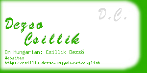 dezso csillik business card